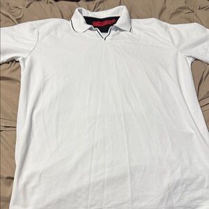 Red Brand Classic White Polo with Black Accents
